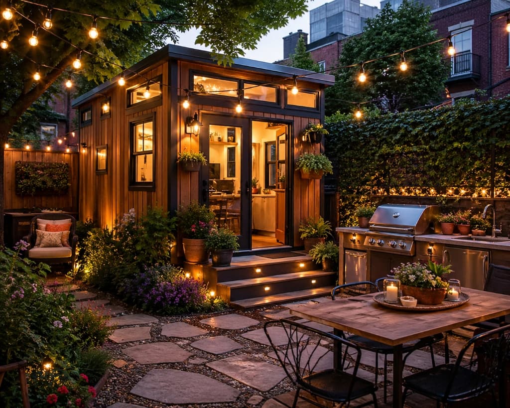 Beautiful tiny house in a lush garden
